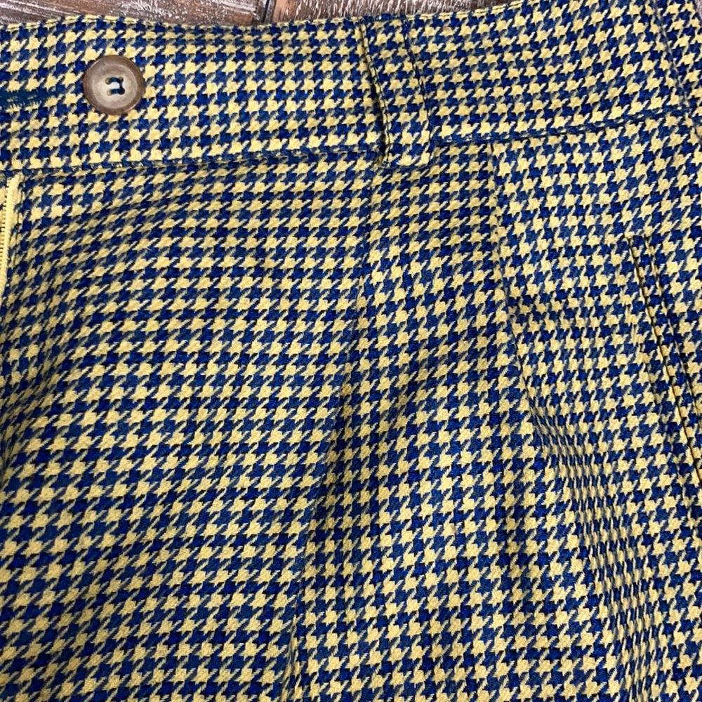 Mondi Vintage wool houndstooth pants.blue/yellow. - Picture 2 of 3